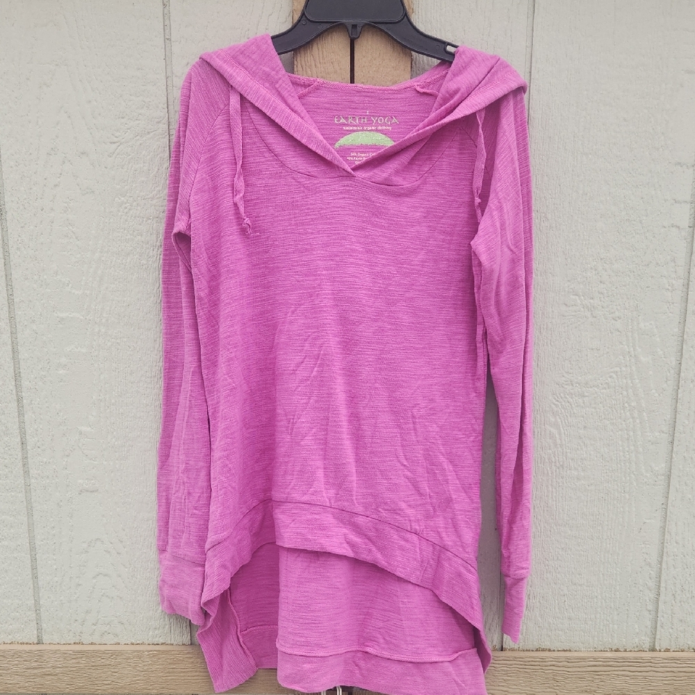 Earth Yoga Sporty Ecocore Sustainable Organic Hoodie Granola Gorp Pink Hot Small